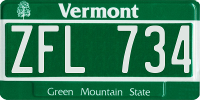 VT license plate ZFL734