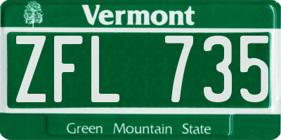 VT license plate ZFL735