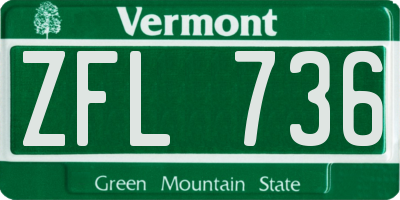 VT license plate ZFL736
