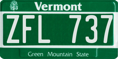 VT license plate ZFL737