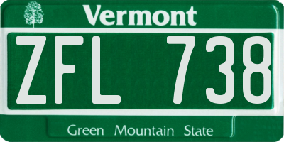 VT license plate ZFL738