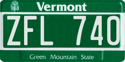 VT license plate ZFL740
