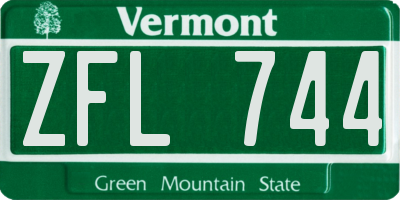 VT license plate ZFL744