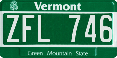 VT license plate ZFL746