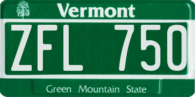 VT license plate ZFL750