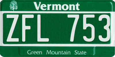 VT license plate ZFL753