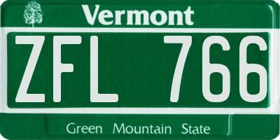 VT license plate ZFL766