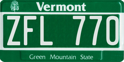VT license plate ZFL770