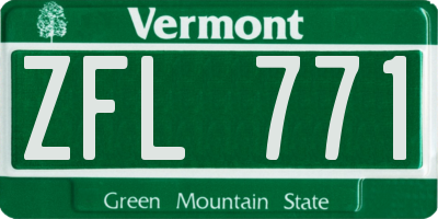 VT license plate ZFL771