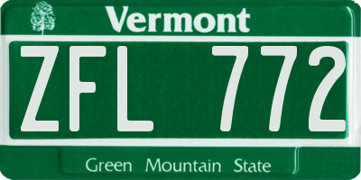 VT license plate ZFL772