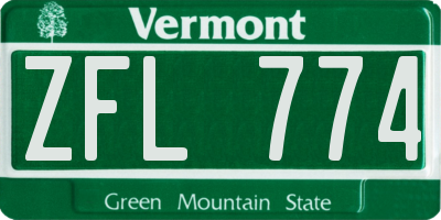 VT license plate ZFL774