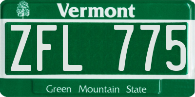 VT license plate ZFL775