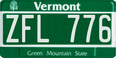 VT license plate ZFL776