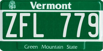 VT license plate ZFL779