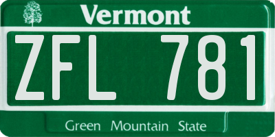 VT license plate ZFL781