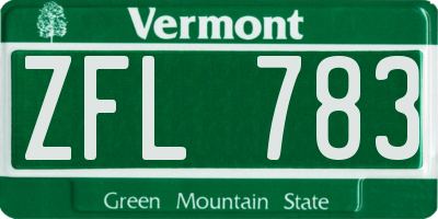VT license plate ZFL783