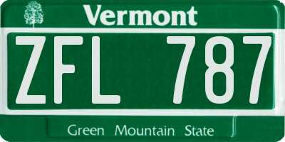 VT license plate ZFL787