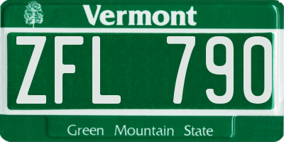 VT license plate ZFL790