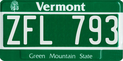 VT license plate ZFL793