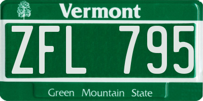 VT license plate ZFL795