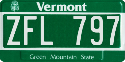 VT license plate ZFL797
