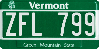 VT license plate ZFL799