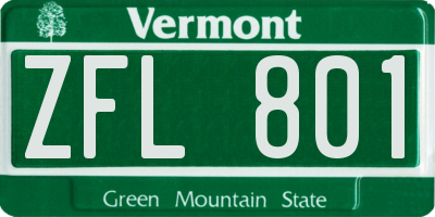 VT license plate ZFL801