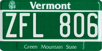 VT license plate ZFL806