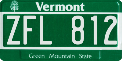 VT license plate ZFL812