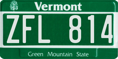 VT license plate ZFL814