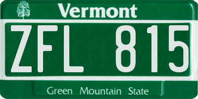 VT license plate ZFL815