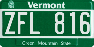 VT license plate ZFL816