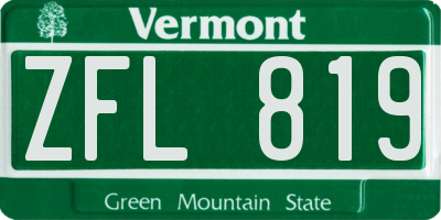 VT license plate ZFL819