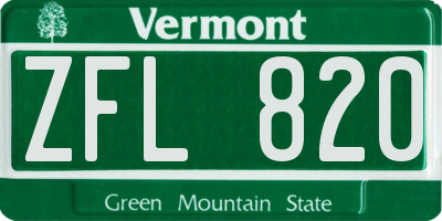 VT license plate ZFL820