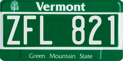 VT license plate ZFL821
