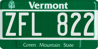 VT license plate ZFL822