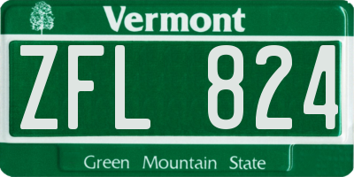 VT license plate ZFL824
