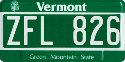 VT license plate ZFL826