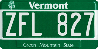 VT license plate ZFL827