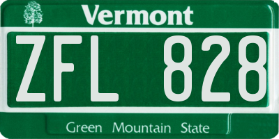 VT license plate ZFL828