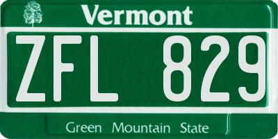 VT license plate ZFL829