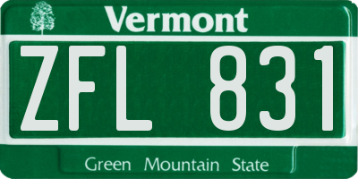 VT license plate ZFL831