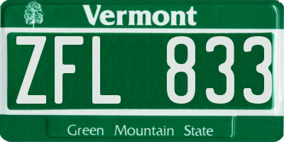 VT license plate ZFL833