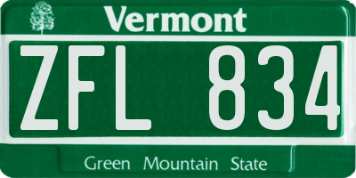 VT license plate ZFL834