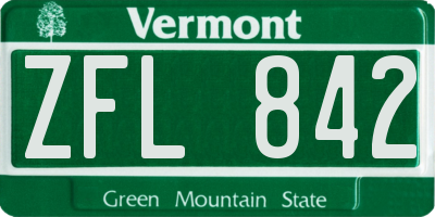 VT license plate ZFL842