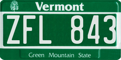 VT license plate ZFL843