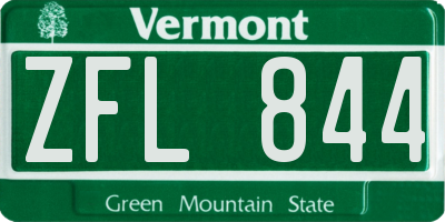VT license plate ZFL844