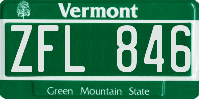 VT license plate ZFL846