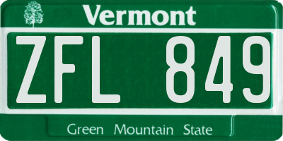 VT license plate ZFL849
