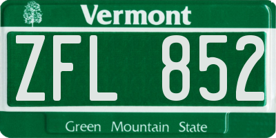 VT license plate ZFL852
